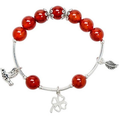 Vòng Tay Đá Mã Não Đỏ Mix Charm Bạc 925 10mm Ngọc Quý Gemstones VT167