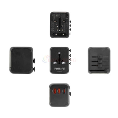 Ổ cắm điện Philips Travel Extension Socket 2USB 1Type-C PD20W SPN3351 - Hàng chính hãng