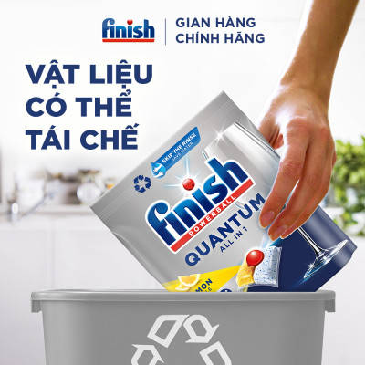 Combo 4 túi Viên Rửa Chén Bát Finish Powerball Quantum 21 viên