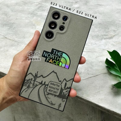 Ốp Lưng Cho Samsung S24 Ultra / S23 Ultra / S22 Ultra TPU Lưng Da Lộn In Lazer NORTH