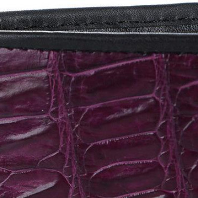 Bóp nam Huy Hoàng da cá sấu gai đuôi kiểu đứng màu tím HT2767