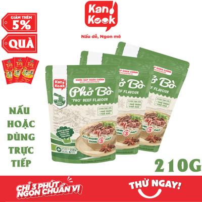 Nước Xốt (Sốt) Cô Đặc Vị Phở Bò KanKook Gói 210g Nấu/Trộn Ăn Liền Vị Hoàn Chỉnh Chuẩn Vị Phở Sài Gòn