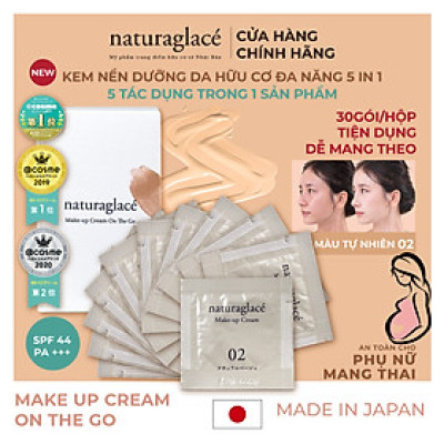 Make Up Cream On The Go (30 gói Shachet) - Kem nền hữu cơ đa năng naturaglacé Make Up Cream (02 - Màu be tự nhiên)