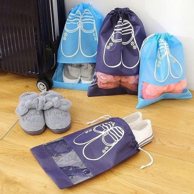 COMBO 2 Túi Đựng Giày Dép Dây Rút Tiện Dụng Bỏ Vali Du Lịch