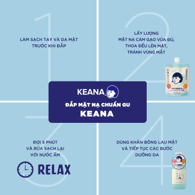 Mặt Nạ Cám Gạo Dạng Thoa Keana Rice Pack Làm Sáng Mịn Da (170g) - NHẬP KHẨU NHẬT BẢN