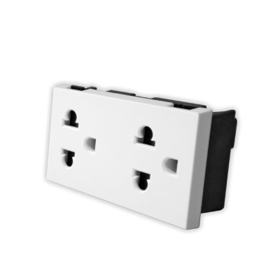 Set 3 Ổ cắm 3 chấu đôi âm tường Điện Quang DQHome ĐQ IW1 O3PD W (màu trắng)