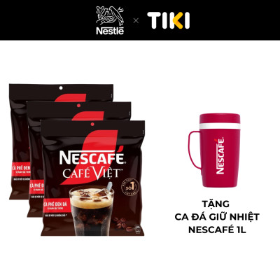 [Tặng Ca đá 900ML] Combo 3 Bịch Cà phê Hòa tan NESCAFÉ CAFÉ VIỆT 35 gói Vị Mạnh đặc trưng