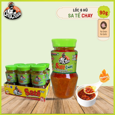 Lốc 6 Hũ Sa Tế Chay Ông Chà Và 90g - Cay vừa ( Vegatarian Satay Sauce)