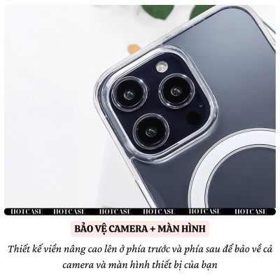 Ốp lưng trong suốt magnetic chống sốc cho iPhone 16 Pro Max/ 16 Plus / 16E / 16 Pro hiệu HOTCASE N52 Mag - Viền TPU, lực hút từ tính mạnh mẽ, Mặt lưng PC chống ố vàng - Hàng nhập khẩu