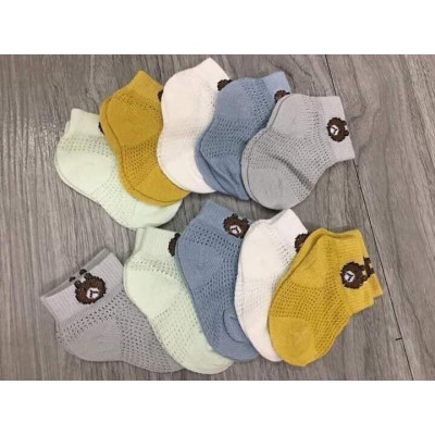 1 đôi tất lưới thông hơi hình gấu cho bé size S