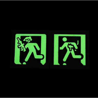 Patch_velcro Logo Exit_thoát ra an toàn dạ quang chiến thuật