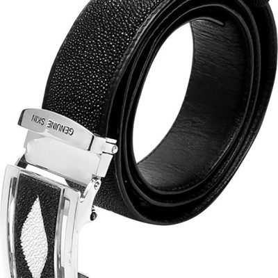 Thắt Lưng Nam Da Cá Đuối Bản Lớn Huy Hoàng HT4502 - Đen