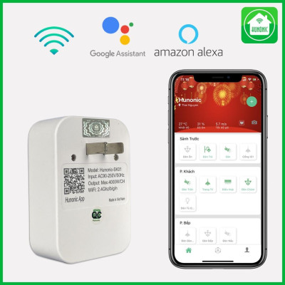 Ổ cắm thông minh Hunonic SK01. Điều khiển từ xa bằng điện thoại thông qua Wifi| Hẹn giờ tự động -2022