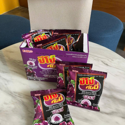 Kẹo Dẻo Pipo Gummy Vị Nho – Dẻo Dai, Ngọt Thanh – Gói 18g [Hàng Thái Lan]