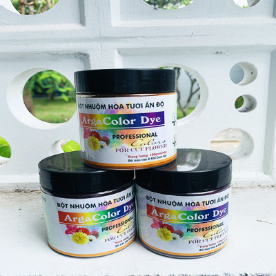 Thuốc Bột Nhuộm Hoa Tươi  màu thực phẩm Ấn Độ (Combo 3 hộp tùy màu) giúp đổi màu hoa cắt cành (1 hủ pha 12L nước màu)