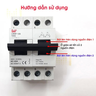 CB, Aptomat đảo chiều 2 nguồn điện 100A/220V LW