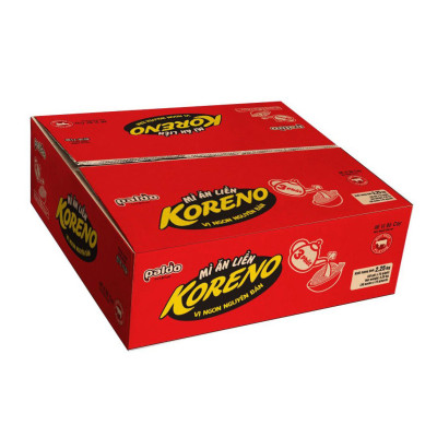 Thùng 30 Gói Mì Ăn Liền Koreno Vị Bò Cay 75g