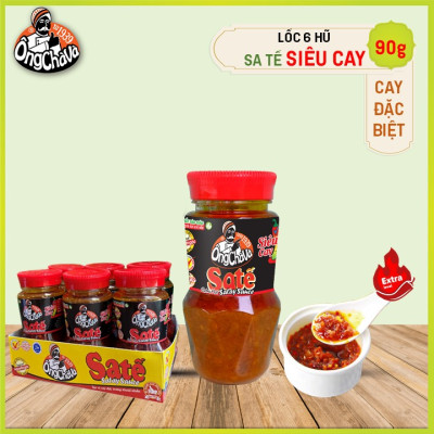 Lốc 6 Hũ Sa Tế Siêu Cay Ông Chà Và 90gr ( Extra Hot Satay Sauce)