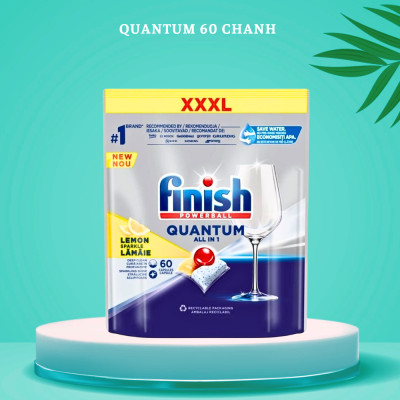 Muối Finish 1.5kg+Bóng Finish 1150ml+ 100 Viên Finish Quantum Max dùng cho Máy Rửa Bát