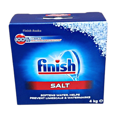 Combo rửa chén Finish: Classic hộp 110 viên, Nước làm bóng 750ml, Muối hộp 4kg - Nhập khẩu Châu Âu.