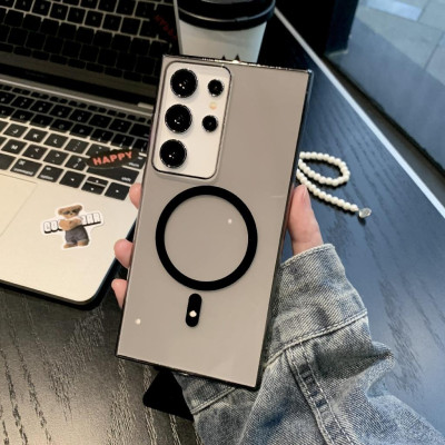 Ốp Lưng Từ Tính Cho Samsung Galaxy S24 Ultra / S25 Plus / S24 Plus / S23 Ultra Nhựa Cứng Trong Suốt Siêu Mỏng