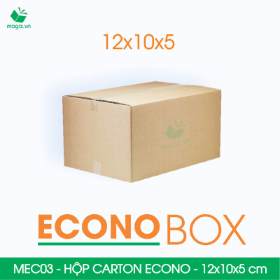 MEC03 - 12x10x5 cm - Combo 60 thùng hộp carton trơn siêu tiết kiệm ECONO