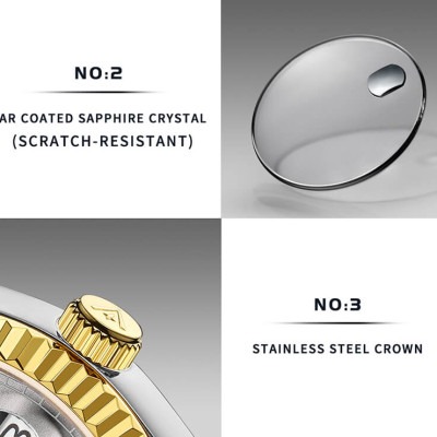 Đồng Hồ Nam Cadisen  C8228M2 Chính Hãng Full Box Chống Nước Kính Chống Xước Dây Thép BH 2 Năm Máy Cơ