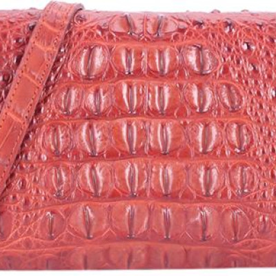 Túi Đeo Nữ Da Cá Sấu Huy Hoàng HT6256 (12 x 21 cm) - Nâu Đỏ