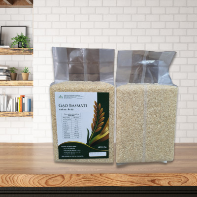 Gạo Basmati India (Ấn Độ) 1121, chỉ số đường huyết (GI) thấp, tốt cho người bị tiểu đường, Túi 5kg