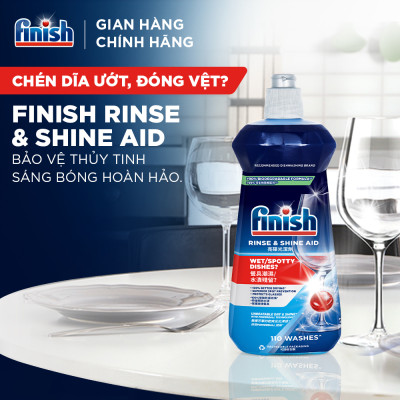 Combo Nâng Cao: 3 X Túi 21 Viên Nước Rửa Bát Powerball Quantum + Nước Làm Bóng Rinse & Shine Aid 500ml + Dung Dịch Vệ Sinh Máy Rửa Chén 250ml