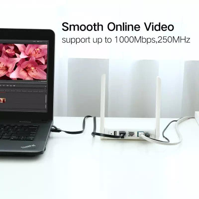 Ugreen UG50180NW102TK 15M màu Đen Cáp mạng LAN CAT6 dây dẹt - HÀNG CHÍNH HÃNG