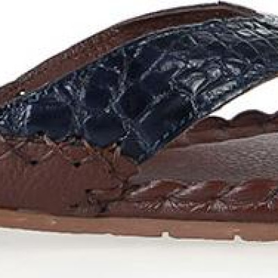 Dép nữ Huy Hoàng da cá sấu màu xanh đậm HT7241