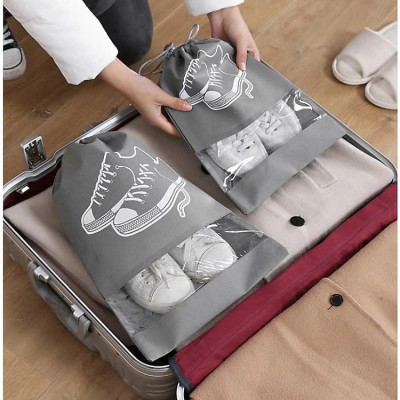 COMBO 2 Túi Đựng Giày Dép Dây Rút Tiện Dụng Bỏ Vali Du Lịch