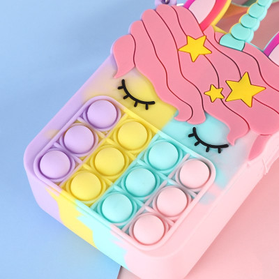 Túi ví Pop It Dễ Thương, Túi Trang Điểm hình unicorn siêu xinh