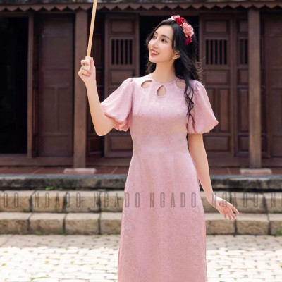 Áo dài Duyên Ngọc NGADO , áo dài hồng
