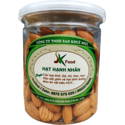 250g Hạt Hạnh Nhân Lõi Đã Tách Vỏ Sấy Chín Thơm Ngon Hiệu SK FOOD