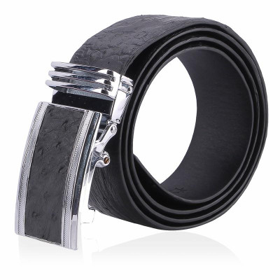 Thắt lưng nam da đà điểu Huy Hoàng da hột 4P màu đen, nâu đất, vàng bò, nâu đỏ HC4433-34-35-36