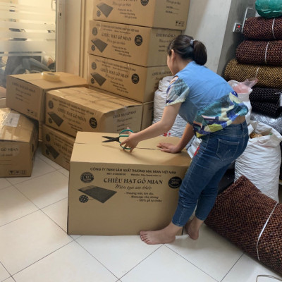 Chiếu Hạt Gỗ Mun Cao Cấp - Kích Thước 1,5mx1,9m hạt 1.2cm ( video , hình thật )