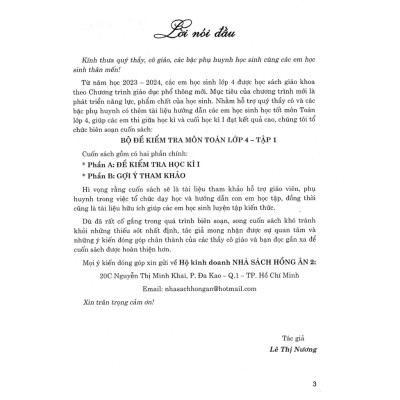 Bộ Đề Kiểm Tra Môn Toán Lớp 4 Tập 1 (Dùng Kèm SGK Kết Nối Tri Thức Với Cuộc Sống)-MK