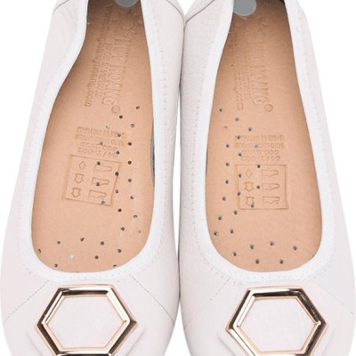 Giày Nữ Búp Bê Da Bò Huy Hoàng HT7913 - Trắng