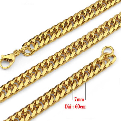 Dây chuyền nam inox cách điệu mạ vàng Hàn Quốc BHDC124