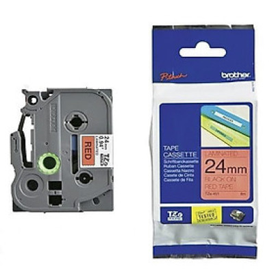 Nhãn In Tiêu Chuẩn Brother TZe-451, Chữ Đen Trên Nền Đỏ (24mm) - Hàng Chính Hãng