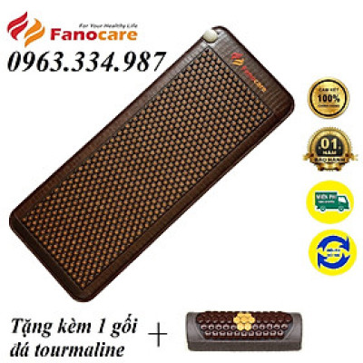 Thảm/Nệm đá nhiệt nóng Fanocare đá mắt ngọc KT 60x150cm T3000 (Tặng kèm 1 gối đá touraline)