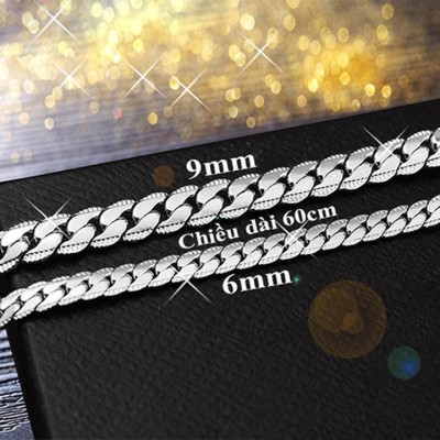 Vòng Cổ Nam - Dây chuyền nam titan cao cấp inox đẹp kiểu lặc khít chạm 2 bên trangsucpt 6mm PTDCNA56