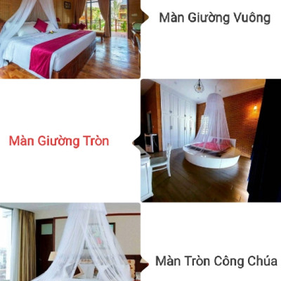 Màn Tròn Cho Giường Lớn /Bigsize - Cao Cấp Mộc Miên ( Hình thật )