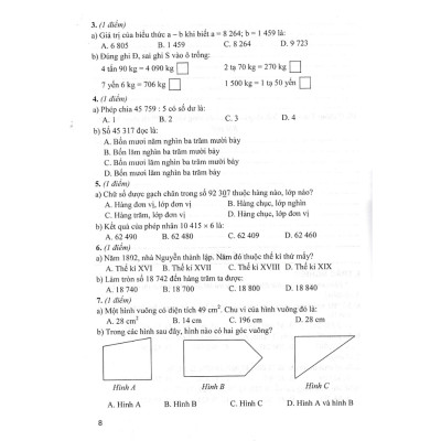 Bộ Đề Kiểm Tra Môn Toán Lớp 4 Tập 1 (Dùng Kèm SGK Kết Nối Tri Thức Với Cuộc Sống)-MK
