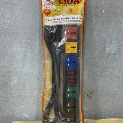 Ổ cắm LiOA 6 lỗ 3 chấu 6D52N dây dài 5m