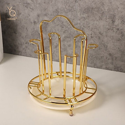 Giá úp ly cốc mạ vàng dáng tròn cao cấp