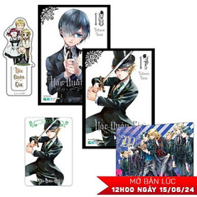 Bộ Manga Hắc Quản Gia - Tập 17 + Tập 18 (Bộ 2 Cuốn) - Tặng Kèm Black Card + Bookmark “Gia Nhân” + Plastic Card