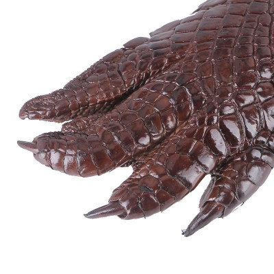 Móc khóa da cá sấu Huy Hoàng nguyên màu nâu đất-HT8272